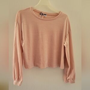 New Old Navy Pale Pink Velvet Velour Long Sleeve Sweatshirt Top SIZE S, M NWT